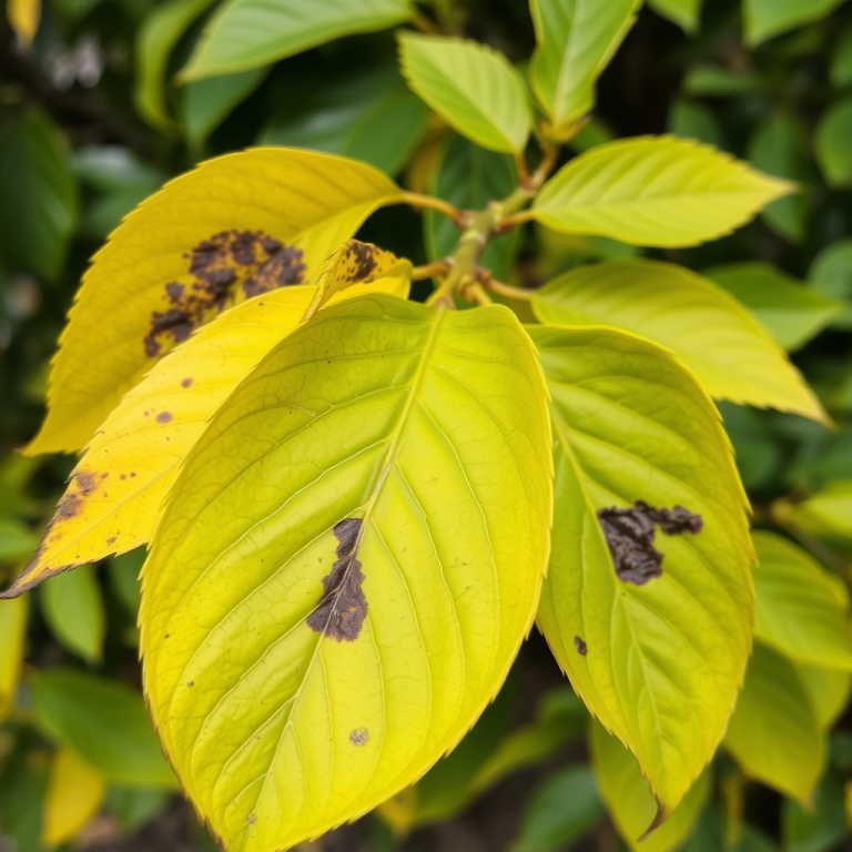 Traiter les feuilles jaunes du laurier tin