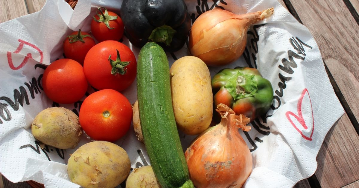 Panier de légumes fraîchement récoltés