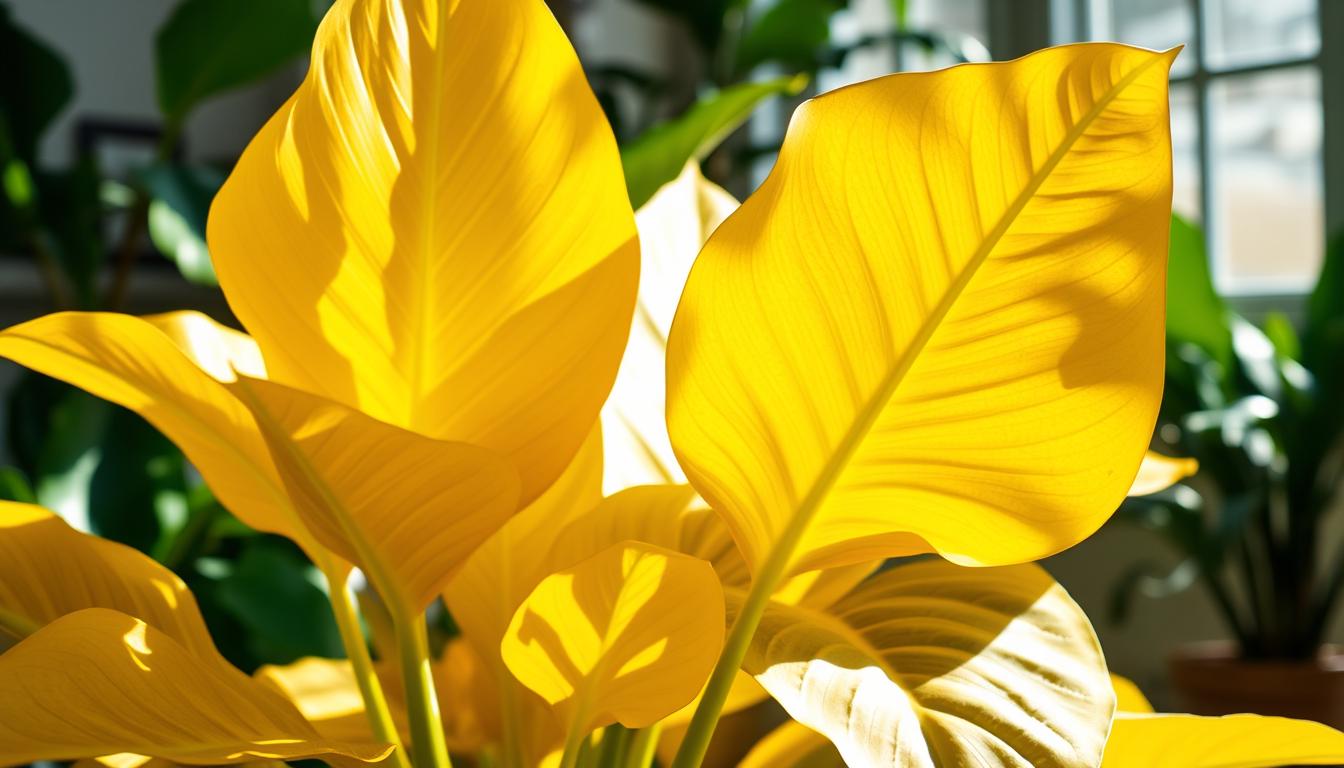 plante oreille d'éléphant feuille jaune