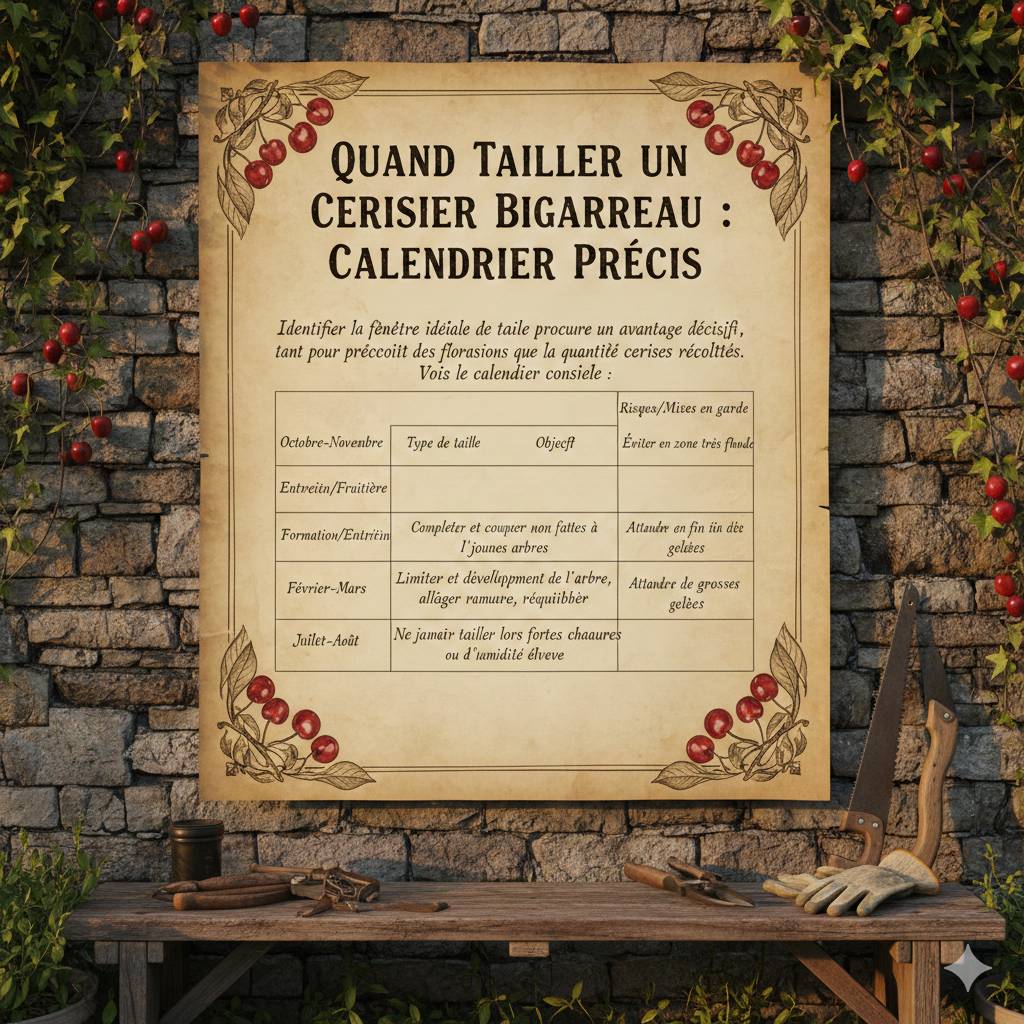 Quand tailler un cerisier bigarreau : calendrier précis