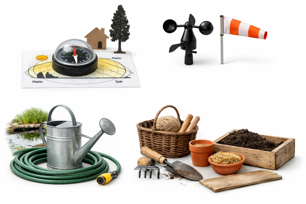 Choisir l’emplacement idéal sur le terrain (soleil, vent, eau, accès)