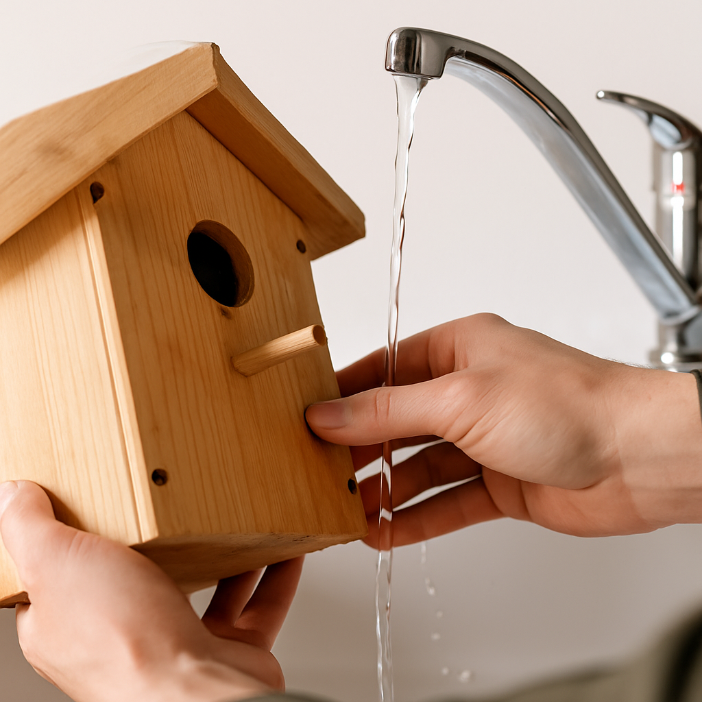 Astuce : Faites couler un filet d’eau pour tester l’étanchéité avant d’installer le nichoir.