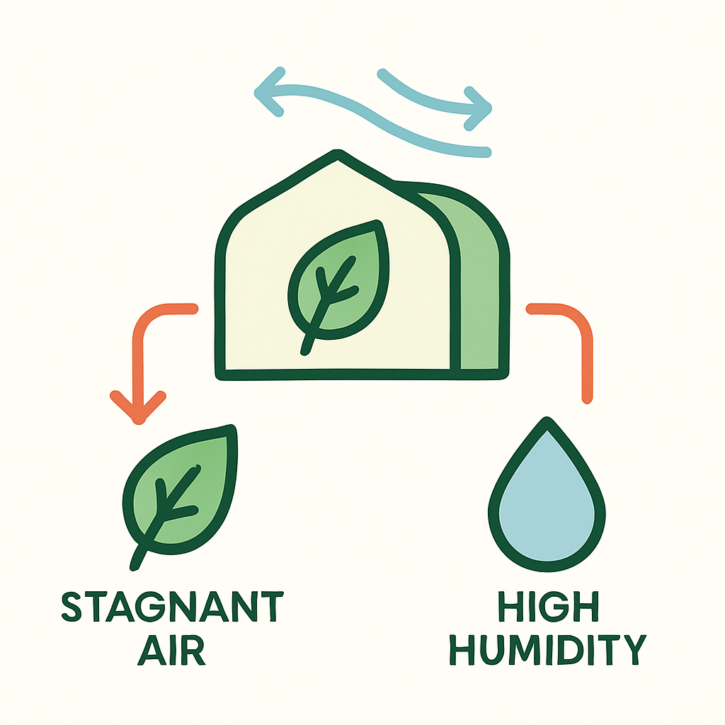 Même en pleine vague de froid, il est crucial de renouveler l’air intérieur de la serre. Un air stag