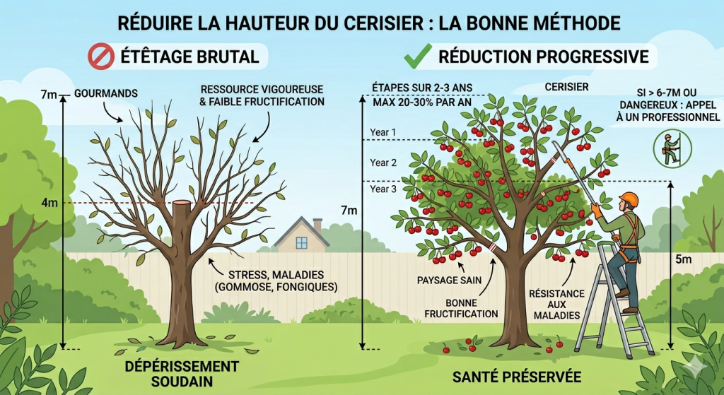 Quand tailler un grand cerisier trop haut