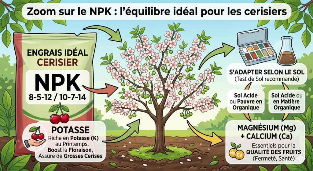 Zoom sur le NPK  l’équilibre idéal pour les cerisiers